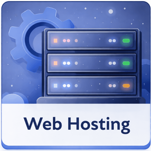 Web hosting category icon showing server infrastructure